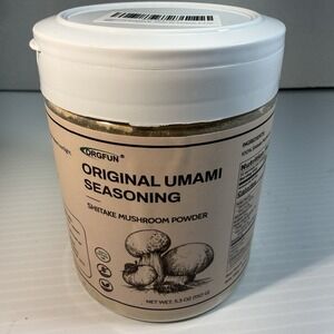 ORGFUN Original Shiitake Mushrooms Powder, Natural Umami Seasoning Cooking 5.3oz